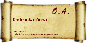 Ondruska Anna névjegykártya