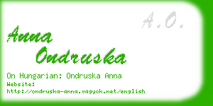 anna ondruska business card